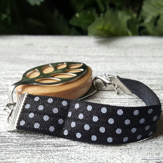 Black Dot Elastic Bracelet - Bellabeat Leaf and Ivy