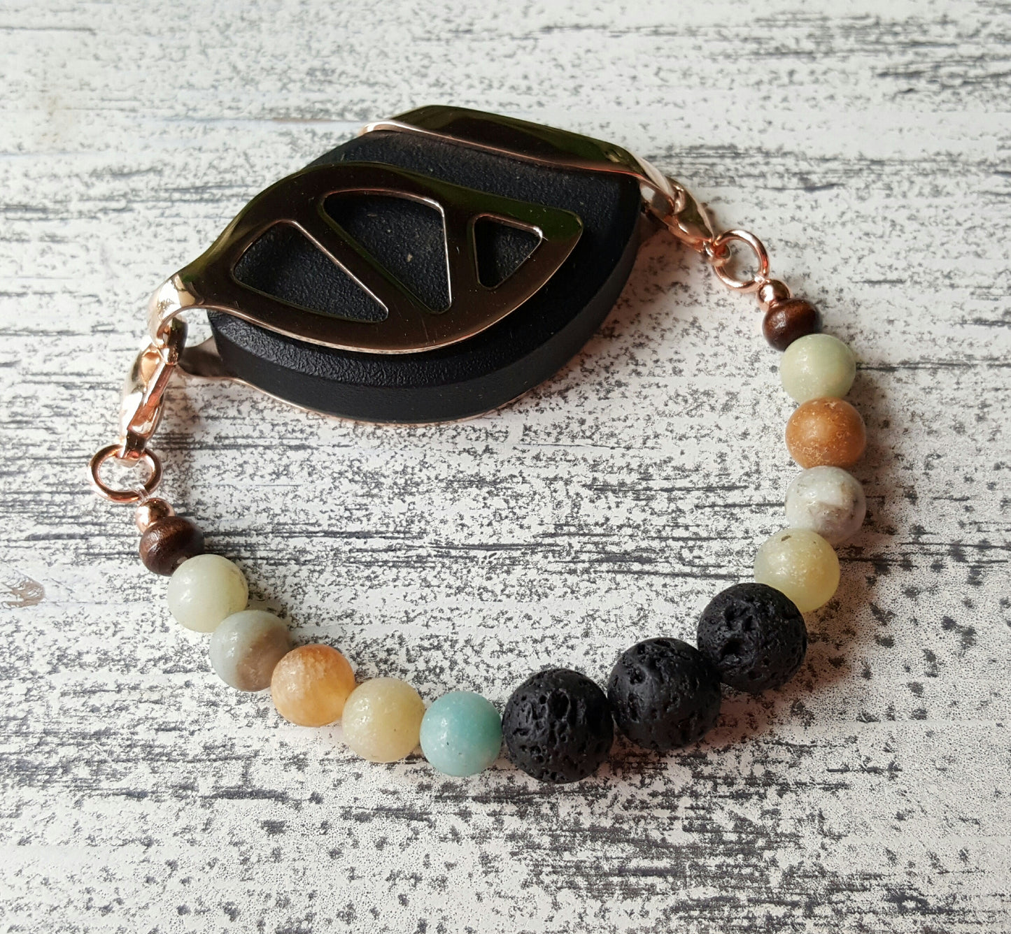 Amazonite Aromatherapy Bellabeat Leaf Bracelet