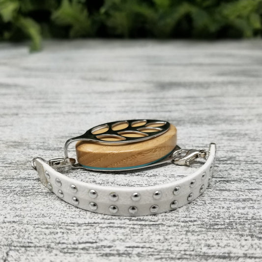 Vanilla Faux Suede Stud Bracelet - Bellabeat Leaf and Ivy