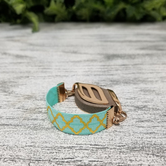 Teal Quatrefoil Elastic Bracelet - Bellabeat Leaf and Ivy