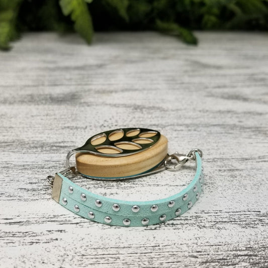 Waterfall Faux Suede Stud Bracelet - Bellabeat Leaf and Ivy