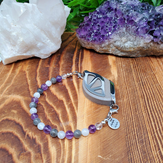 Aquarius Zodiac Stone Bracelet - Bellabeat Leaf and Ivy